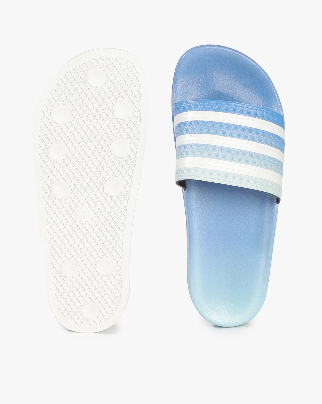 Glow blue adidas online slides