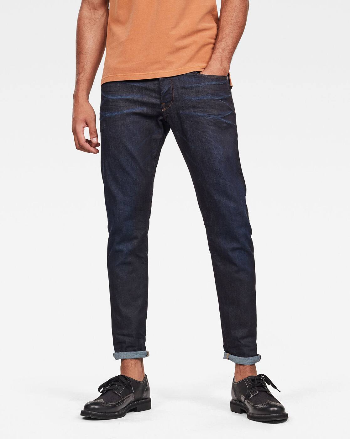3301 tapered jeans light aged