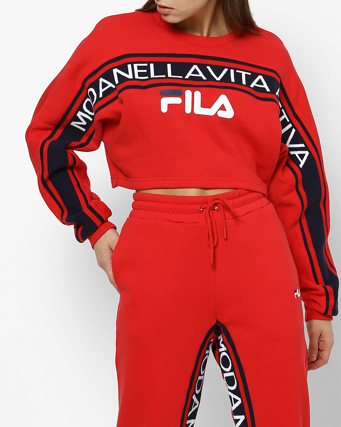 Printed Cropped Sweat Shirt