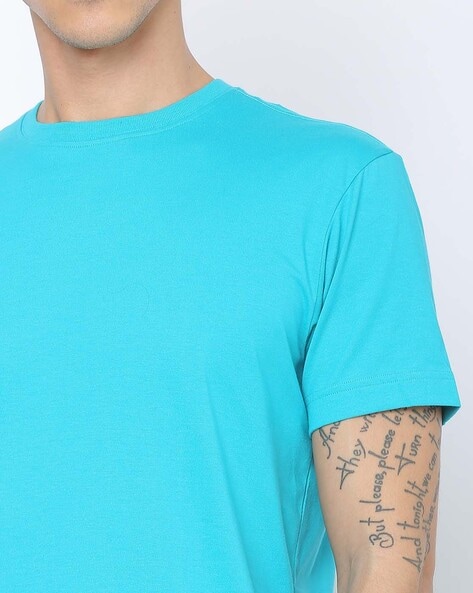 light blue crew neck t shirt