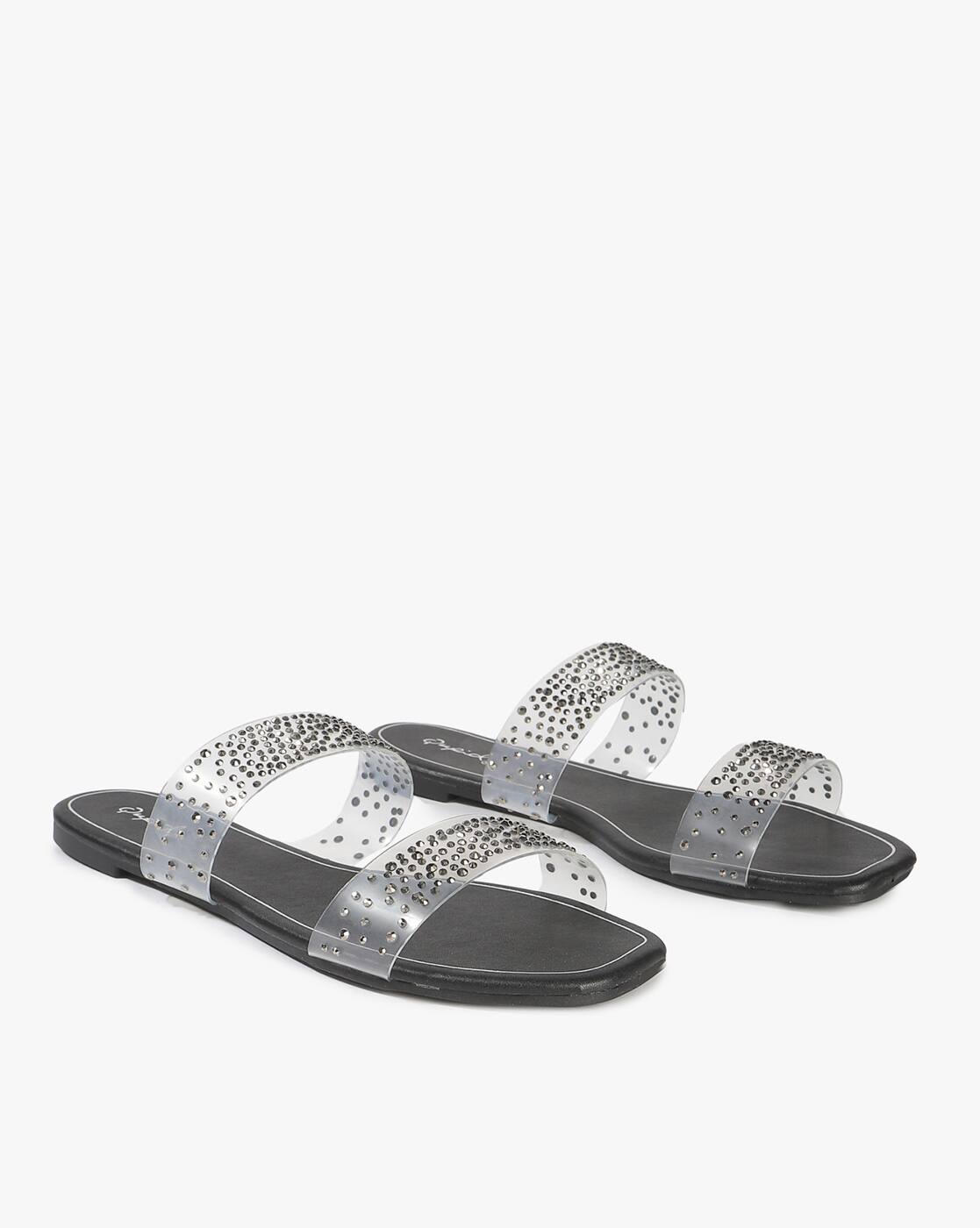 qupid embellished flat sandals