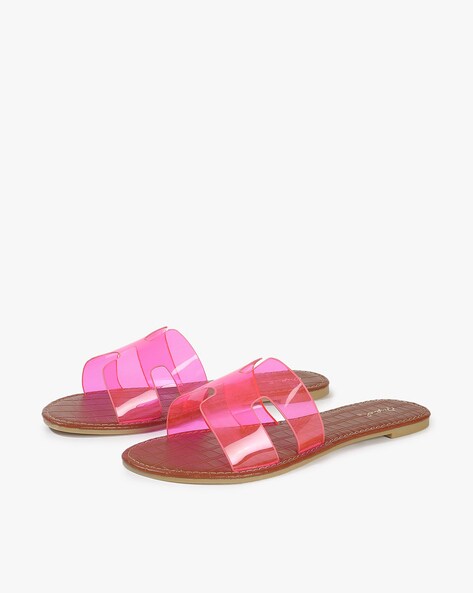 slides with clear strap