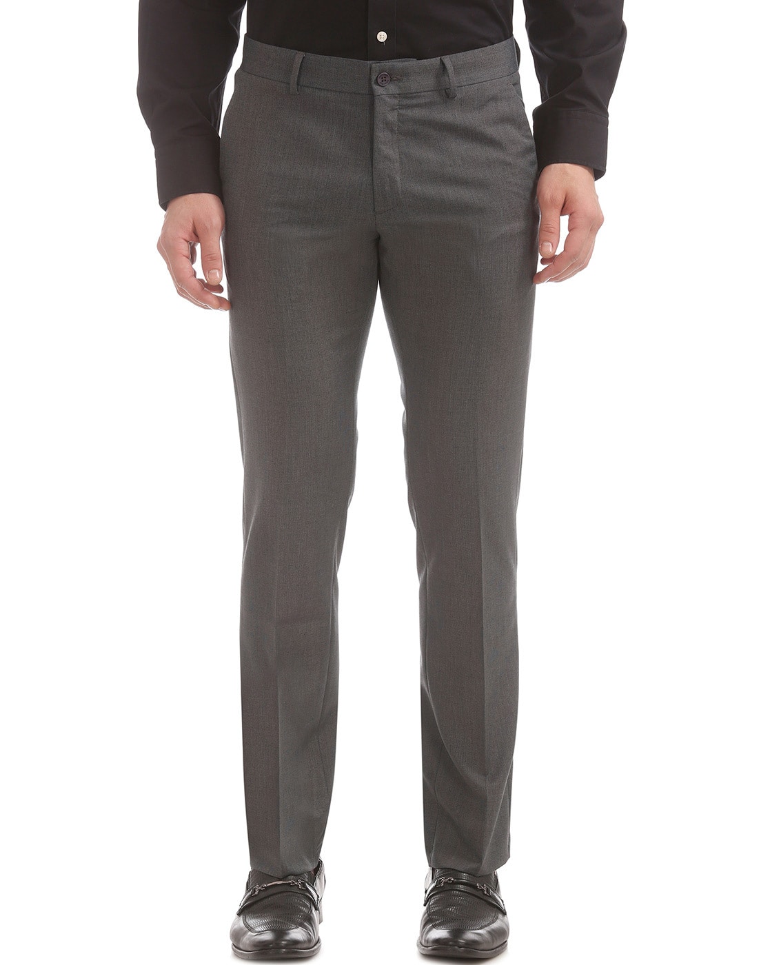 Buy Excalibur Black Slim Fit Mid Rise Trousers for Men Online  Tata CLiQ