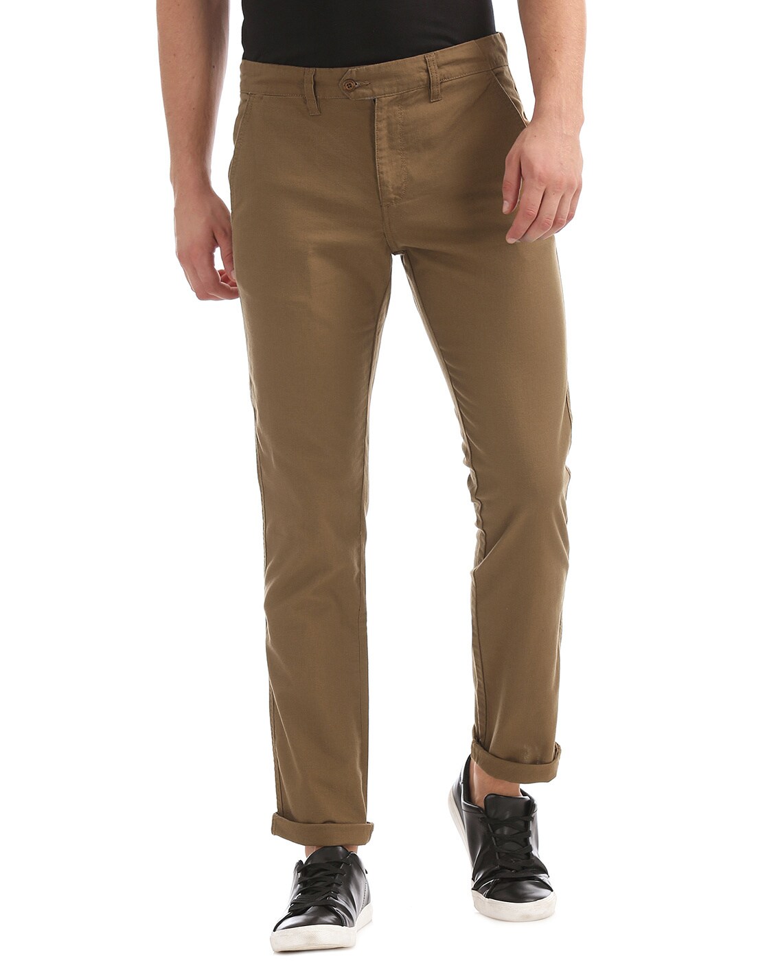 Ruggers Casual Trousers  Buy Ruggers Men Olive Mid Rise Solid Casual Trousers  Online  Nykaa Fashion