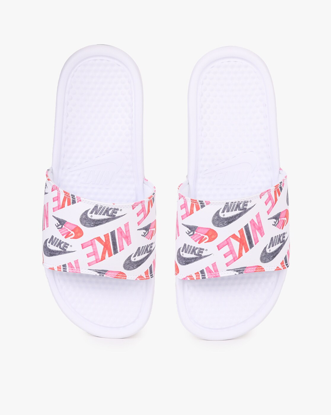 nike white sliders womens