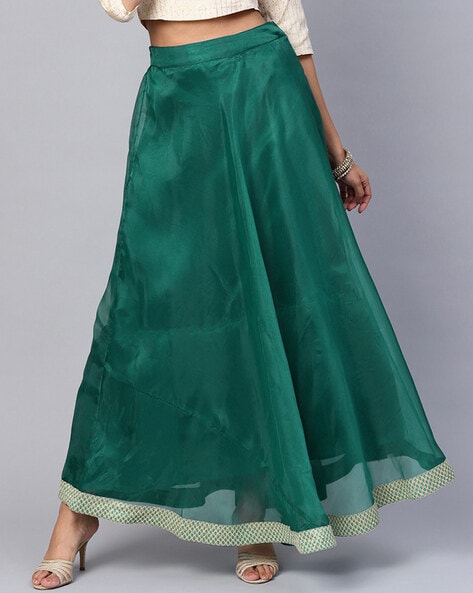 GULKANDI Striped Women Flared Green Skirt - Buy GULKANDI Striped Women  Flared Green Skirt Online at Best Prices in India | Flipkart.com