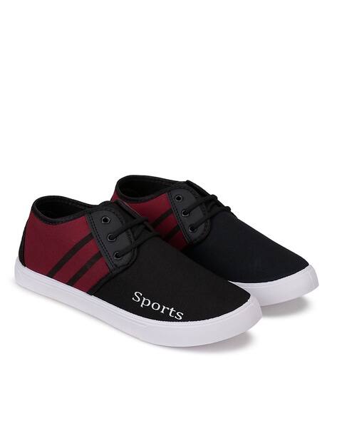 maroon colour casual shoes