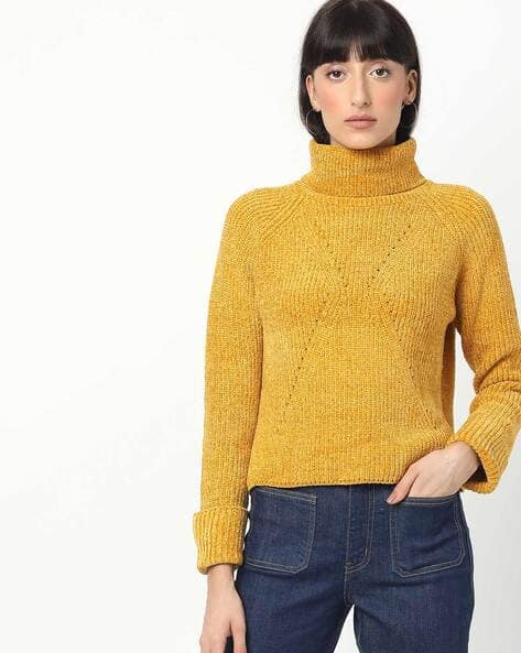 Buy Mustard Yellow Sweaters Cardigans for Women by MADAME Online