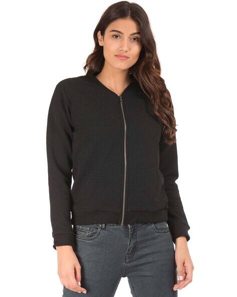 textured bomber jacket womens