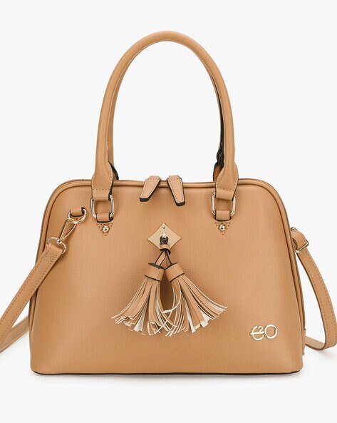 Buy E2O Classy Beige Solid Satchel Handbag For Women'S at Amazon.in