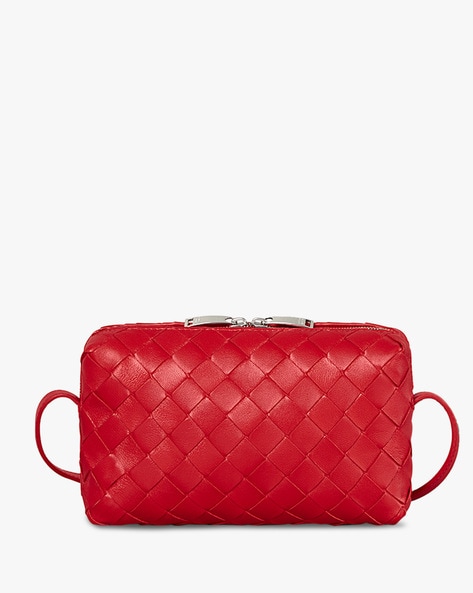 Bottega Veneta Mini Nodini Leather Crossbody Bag In Red