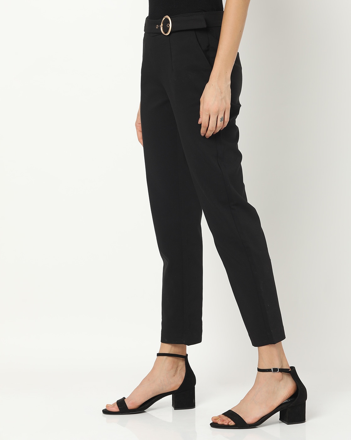 Buy Flat-Front Mid-Rise Cargo Trousers Online at Best Prices in India -  JioMart.