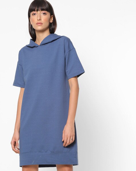 hooded shift dress