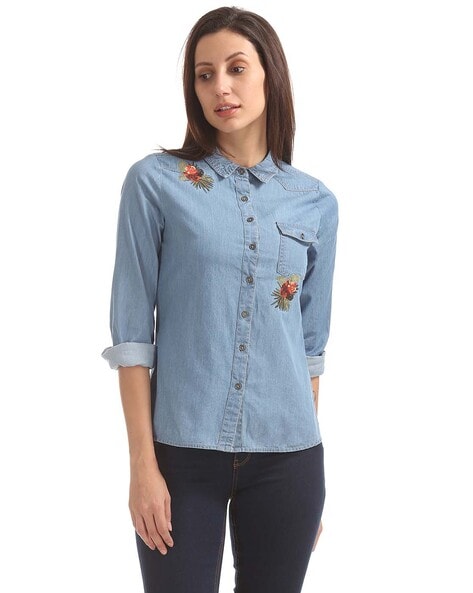 Buy Blue Shirts for Women by Vero Moda Online | Ajio.com