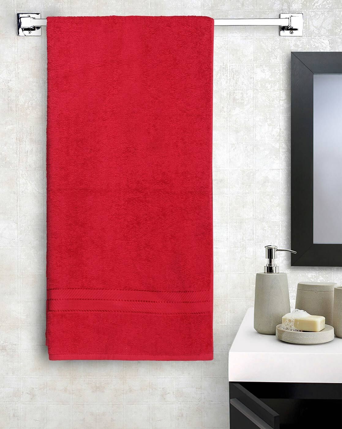 Buy Red Towels Bath Robes For Home Kitchen By Stellar Home Usa Online Ajio Com