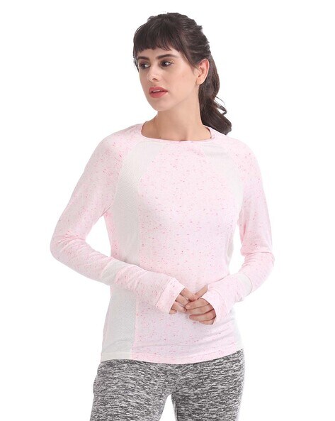 Heathered Top with Raglan Sleeves