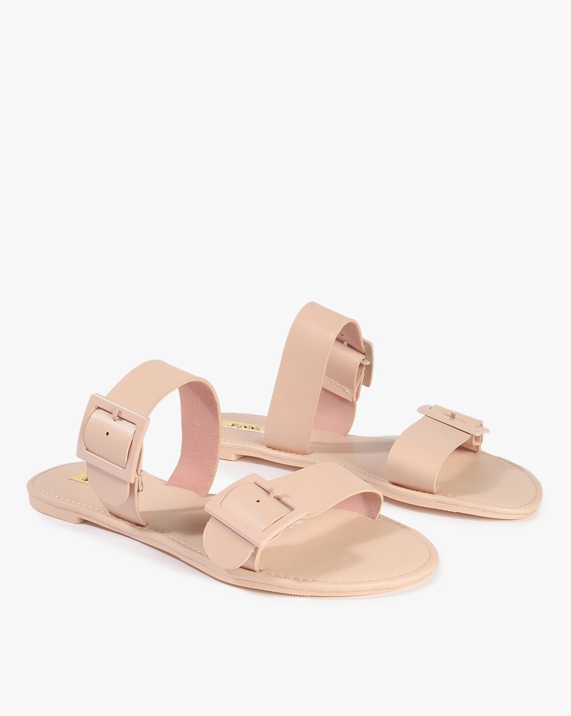 blush pink flat sandals