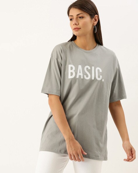 Crew Neck T-shirt with Typography Print