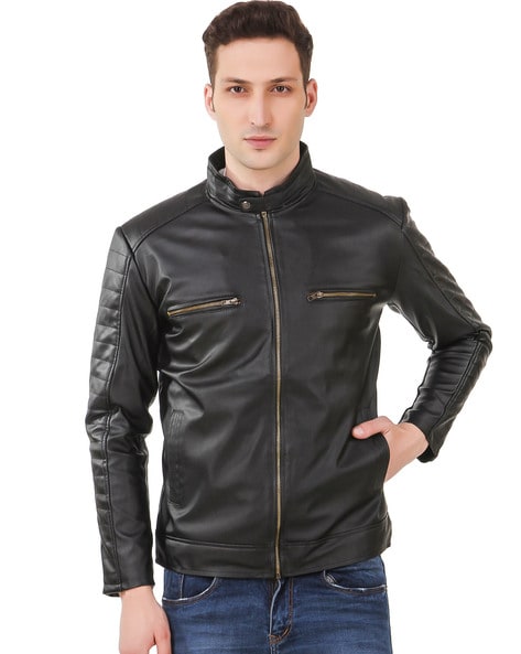 Black leather shop jacket under 1000