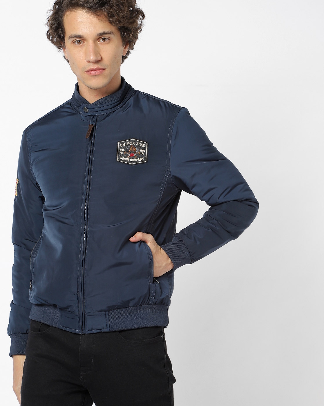 us polo navy blue jacket