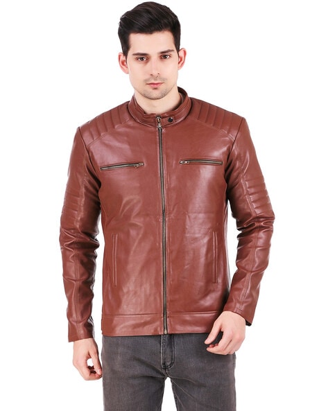 Mens Brown Leather Jacket | Shop Brown Leather Jackets | Decrum