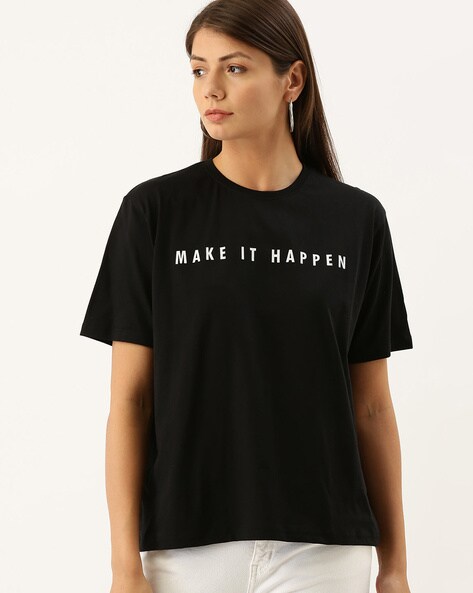 Typography Print Crew Neck T-shirt