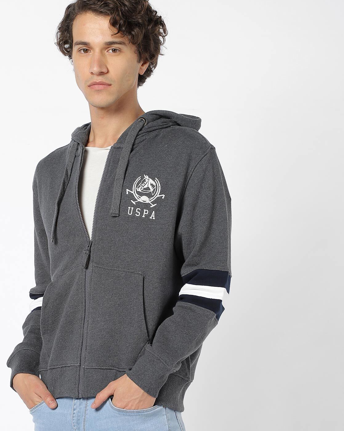 dark grey polo hoodie