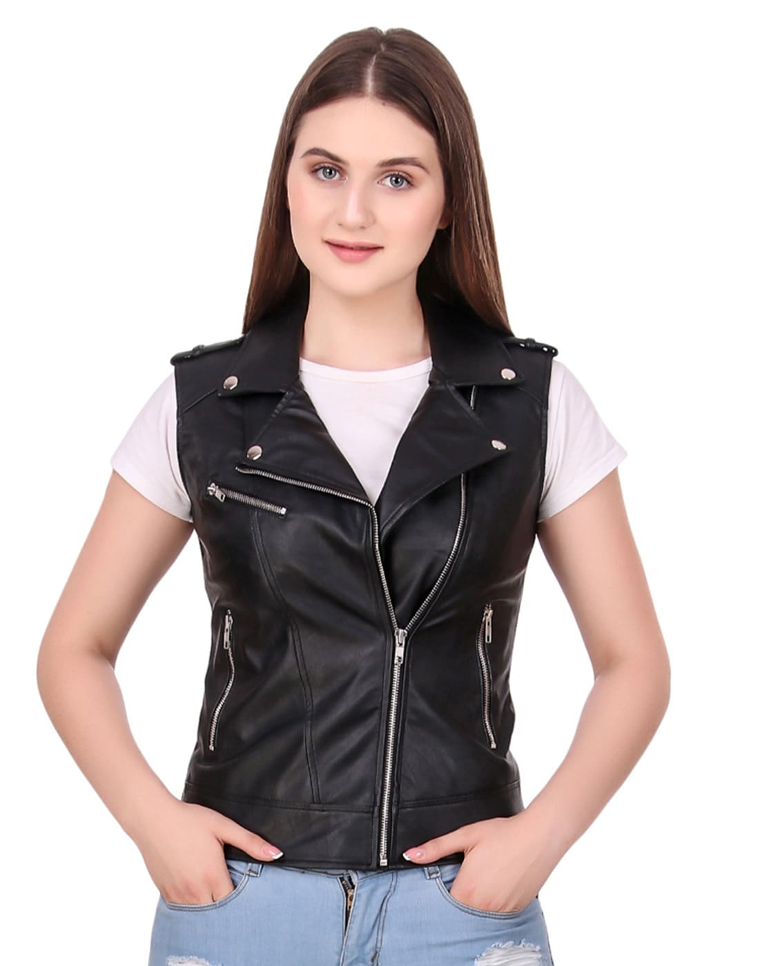 Sleeveless Leather Jacket | Leather jacket, Mens tops, Leather