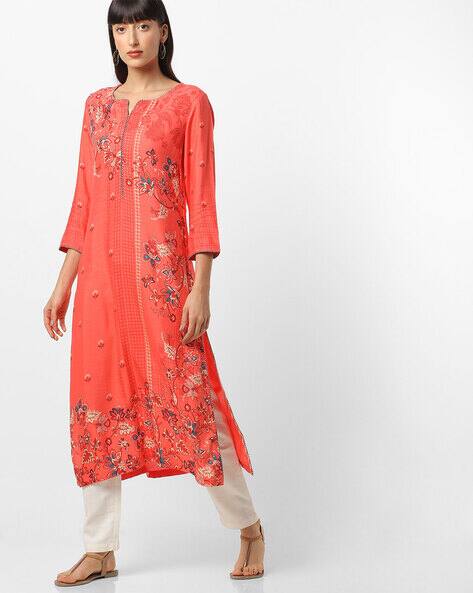 biba orange kurta