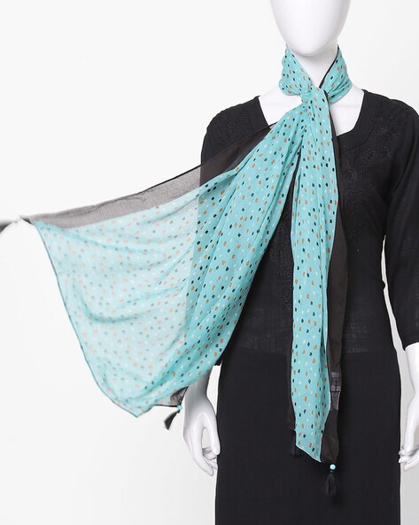 Micro Print Scarves with Tassels Price in India