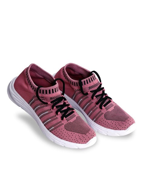 Textured Sports Shoes with Lace Detail (Image - 1)