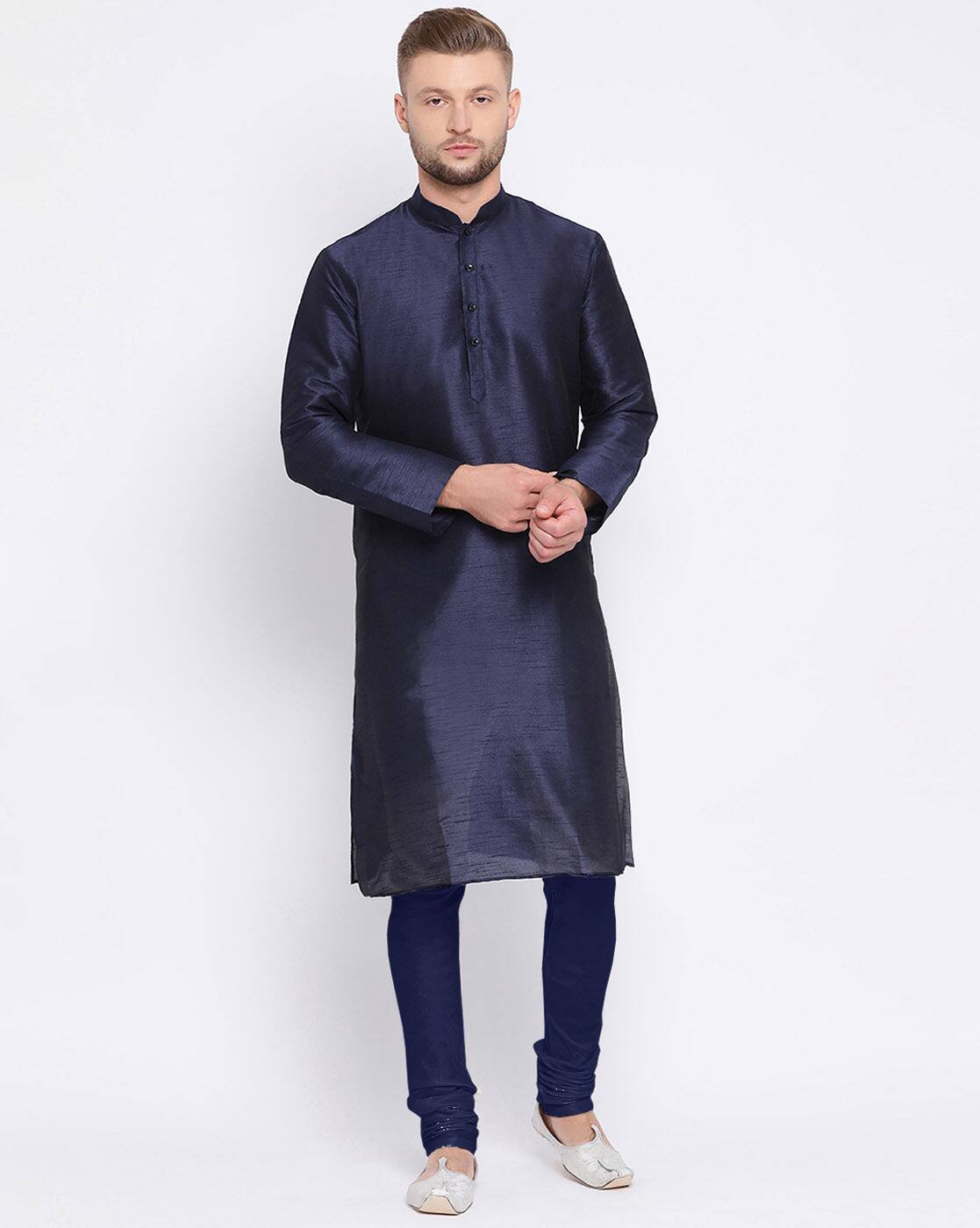 Buy Deep Blue Kurtas for Men by Sanwara 
