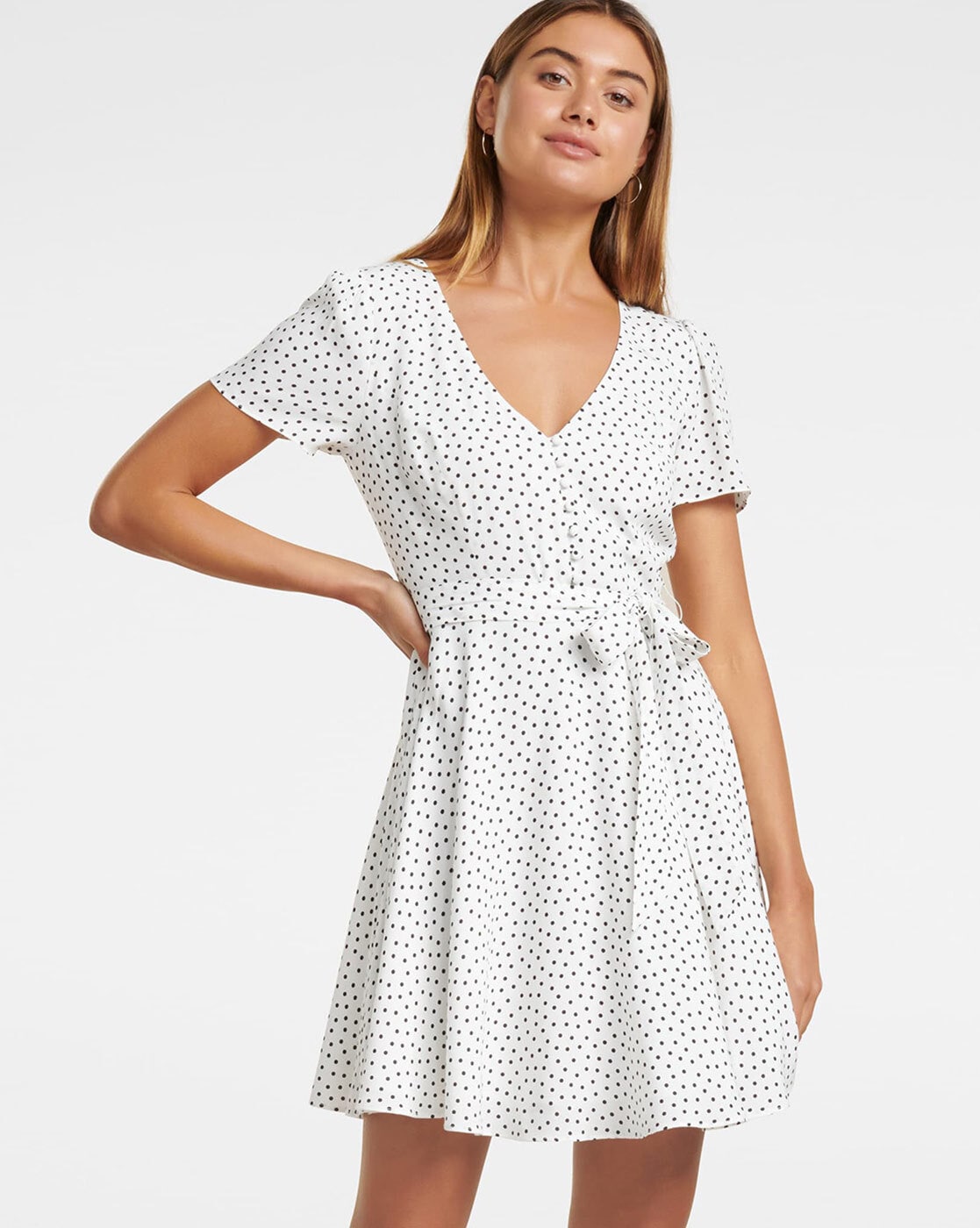 forever new black and white polka dot dress