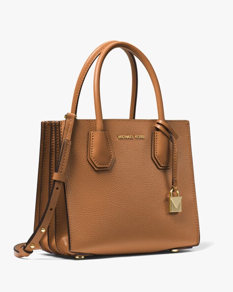 Michael Kors Brown/Dark Caramel Leather Handbag Purse Preowned | eBay