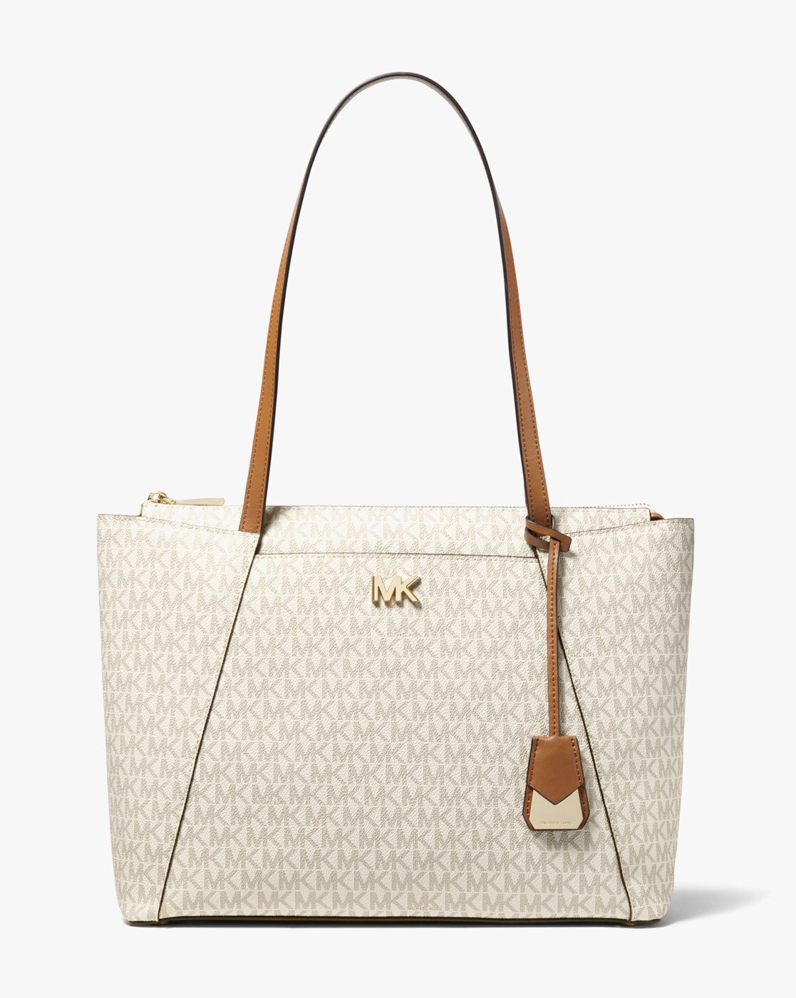 Michael Kors Maddie Medium Crossgrain Leather Tote- Oat 30T8TN2T2L-160  192317875027 - Handbags, Maddie - Jomashop