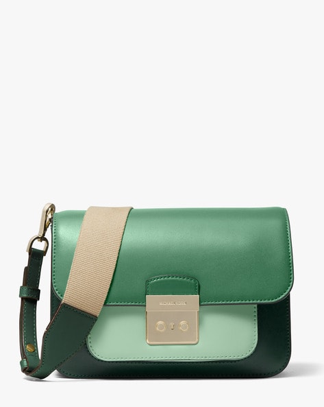 Buy Michael Kors Sloan Editor Medium Crossbody Bag Green Color