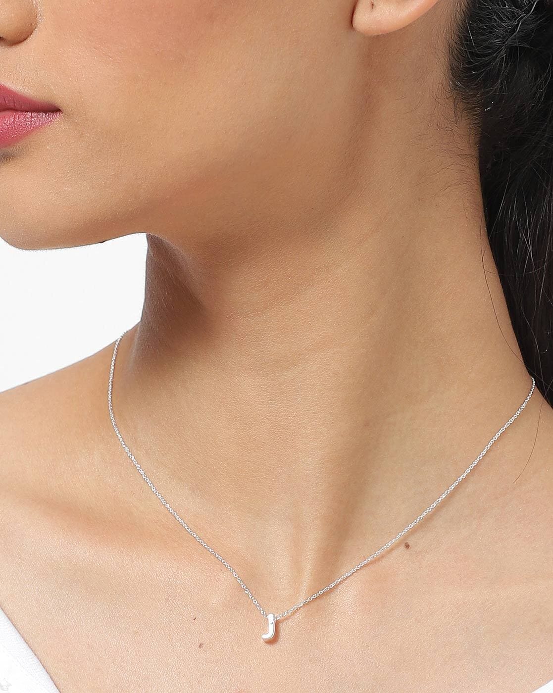 Buy Accessorize London Women's Silver Initial Sparkle Pendant Necklace  Online