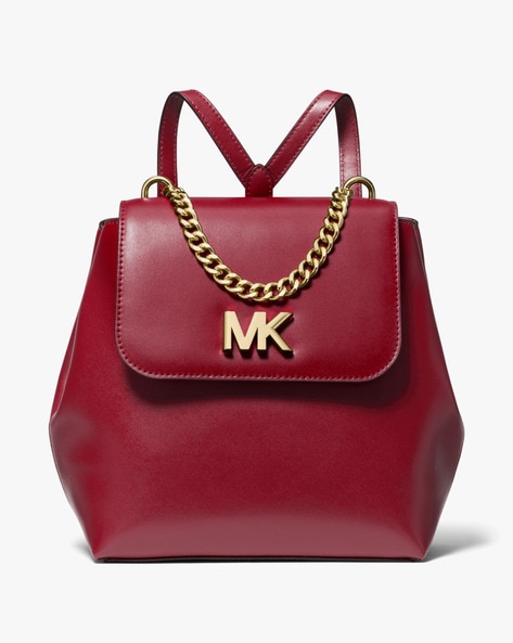 Buy Michael Kors Mott Backpack with Chain Handle | Maroon Color Women |  AJIO LUXE