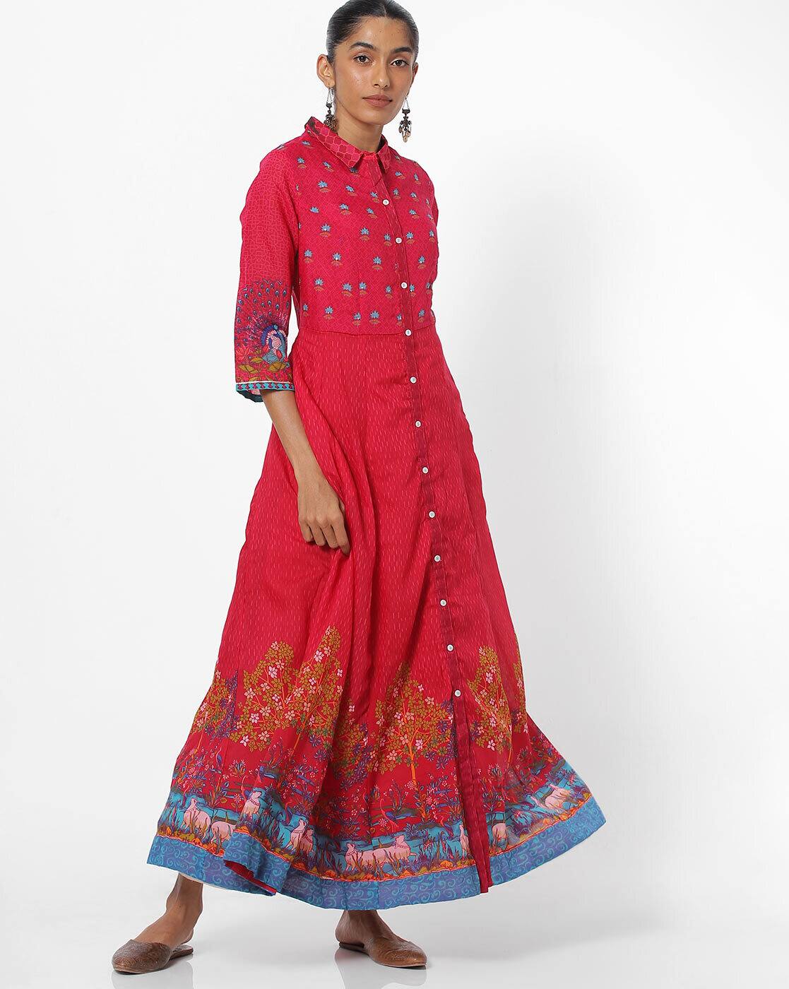 biba red anarkali