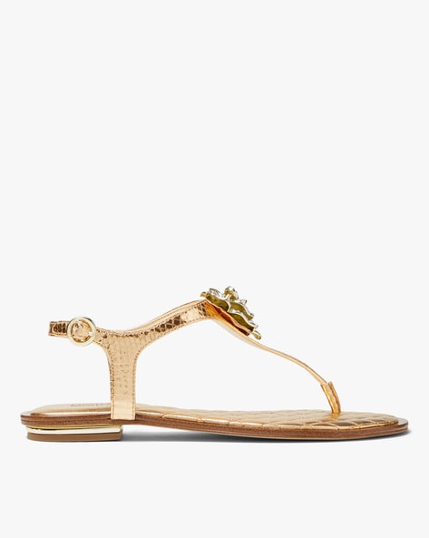 Buy Gold Flat Sandals for Women by Michael Kors Online Ajio