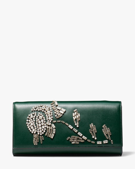 Michael kors green on sale clutch