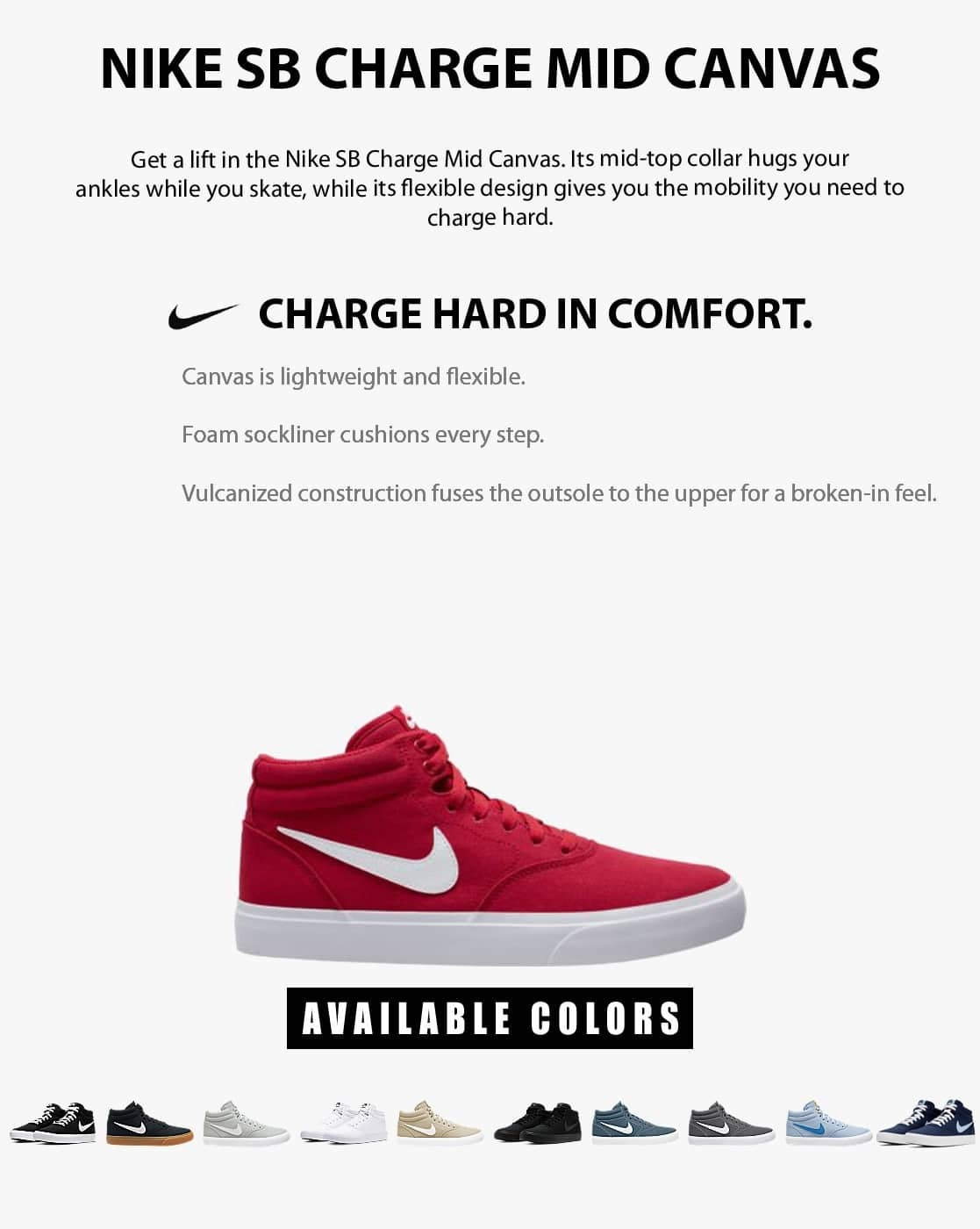 sb charge mid canvas shoe