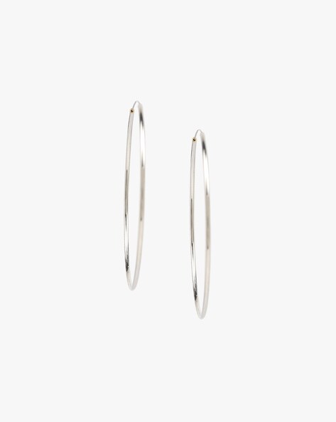 Rochelle Matte Silver Wavy Hoop Earrings Large | Oliver Bonas