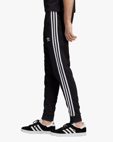 Buy Adidas Originals Black Regular Fit 3Stripes Joggers for Men Online   Tata CLiQ Luxury