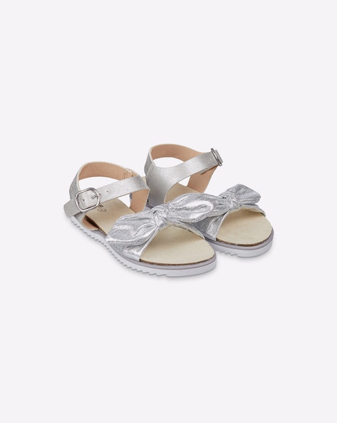 Buy Silver Flat Sandals for Women by Metro Online | Ajio.com