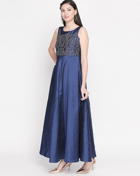 Akkriti by Pantaloons Women Gown Grey Dress - Buy Akkriti by