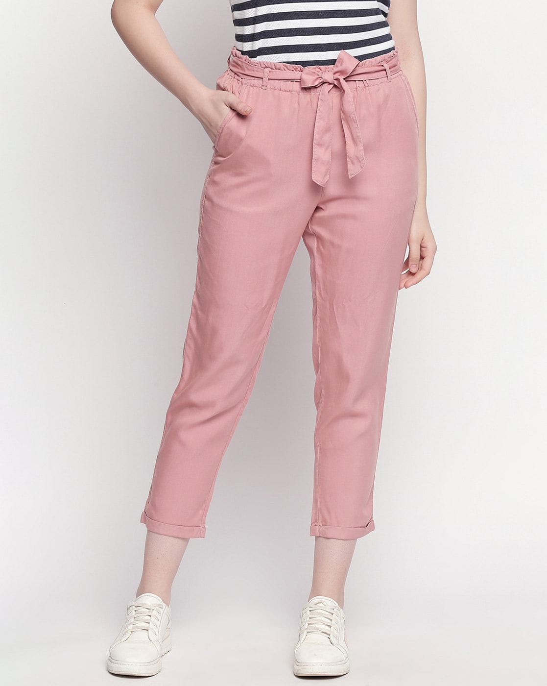 Honey Black Solid AnkleLength Casual Women Comfort Fit Trousers  Selling  Fast at Pantaloonscom