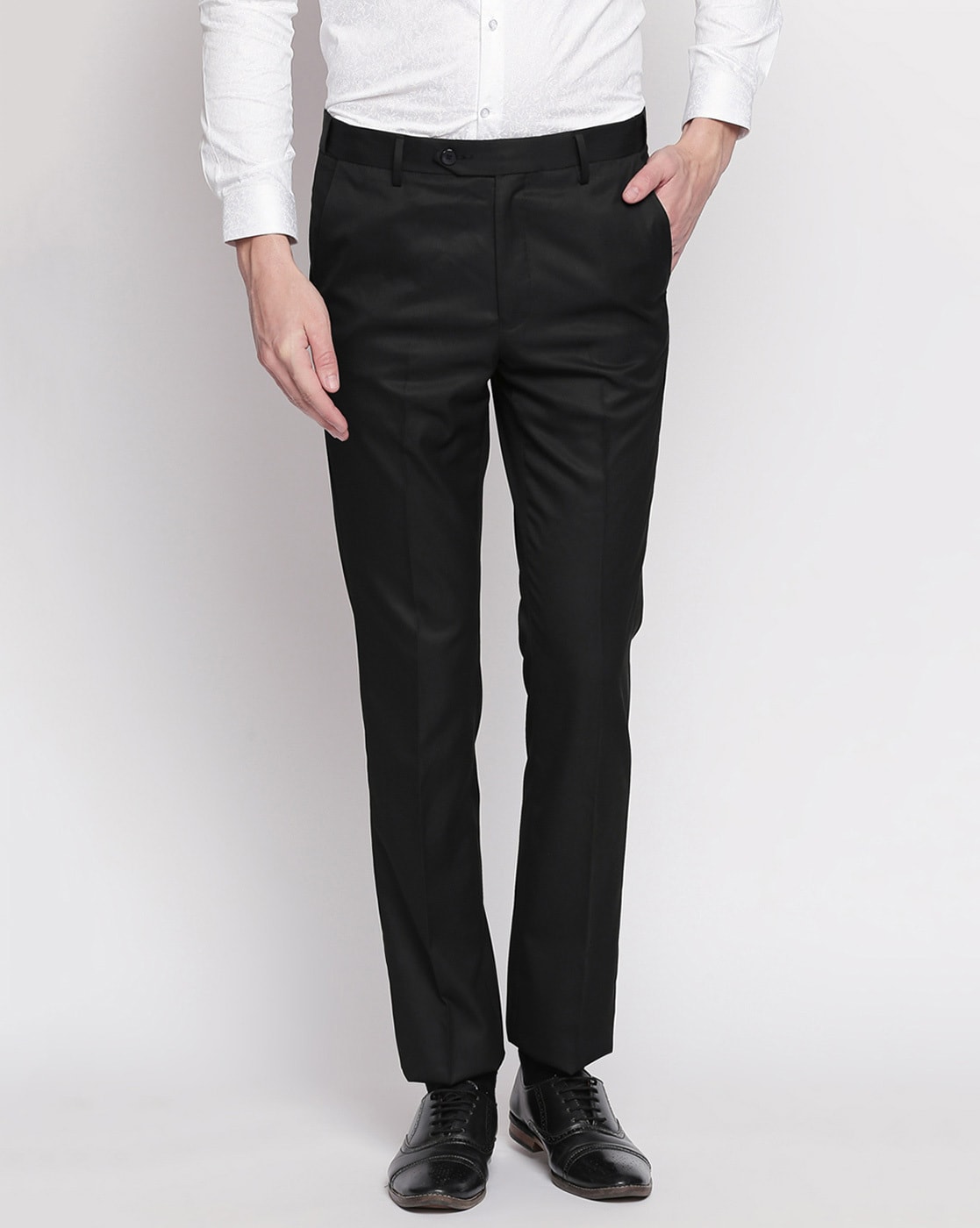 Charcoal Solid Full Length Formal Men Slim Fit Trousers - Selling Fast at  Pantaloons.com