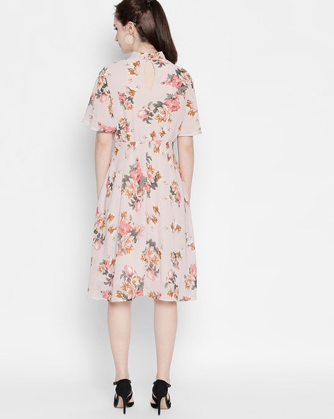 Forever Glam By Pantaloons Pink Floral Print Dress