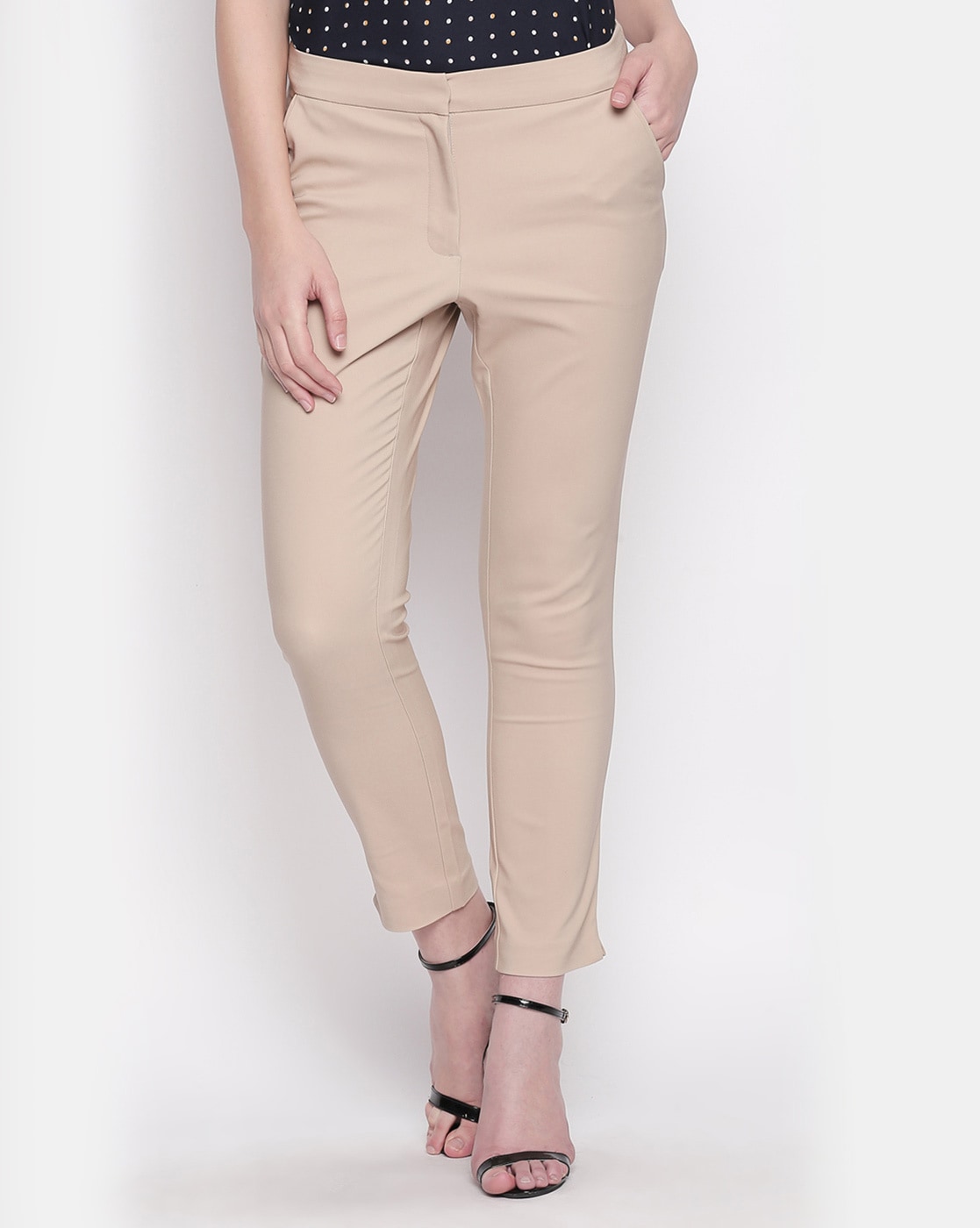 Buy Annabelle by Pantaloons Black Mid Rise Trousers for Women Online  Tata  CLiQ
